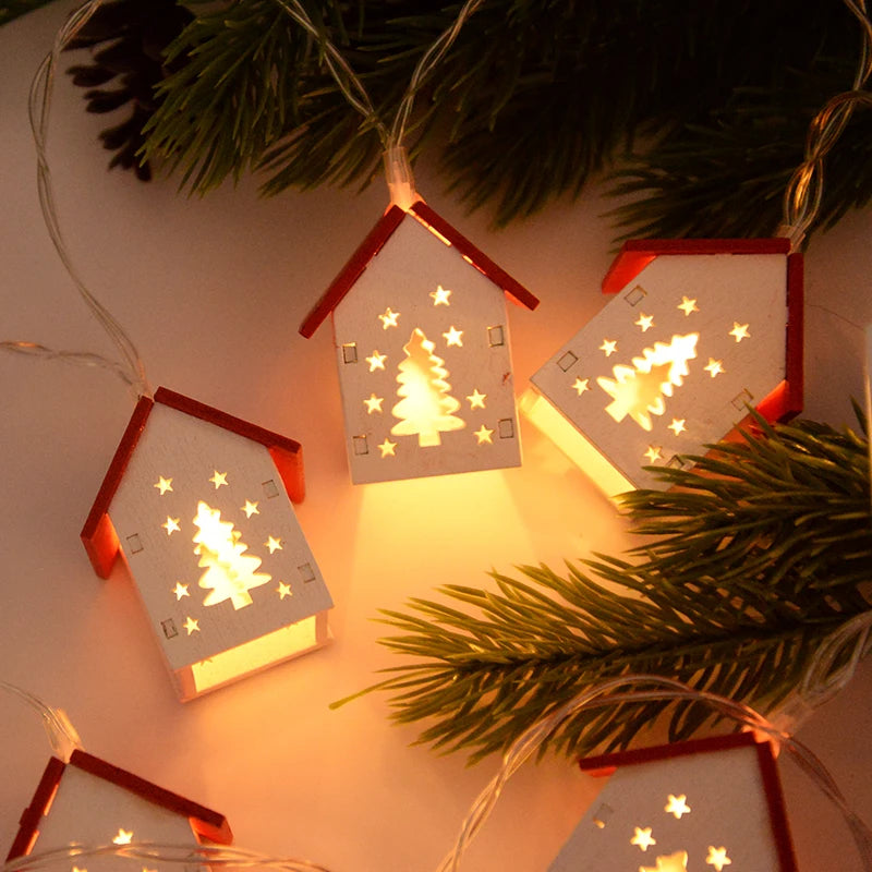 Wooden Christmas Houses with LED Lights - GlowHouse-Red-State of Style