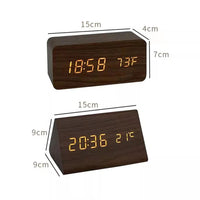 Wooden LED Clock with Voice Control - EcoClock-Black block-shaped-State of Style
