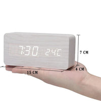 Wooden LED Clock with Voice Control - EcoClock-White-bar-State of Style
