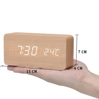 Wooden LED Clock with Voice Control - EcoClock-Wood-cube-State of Style