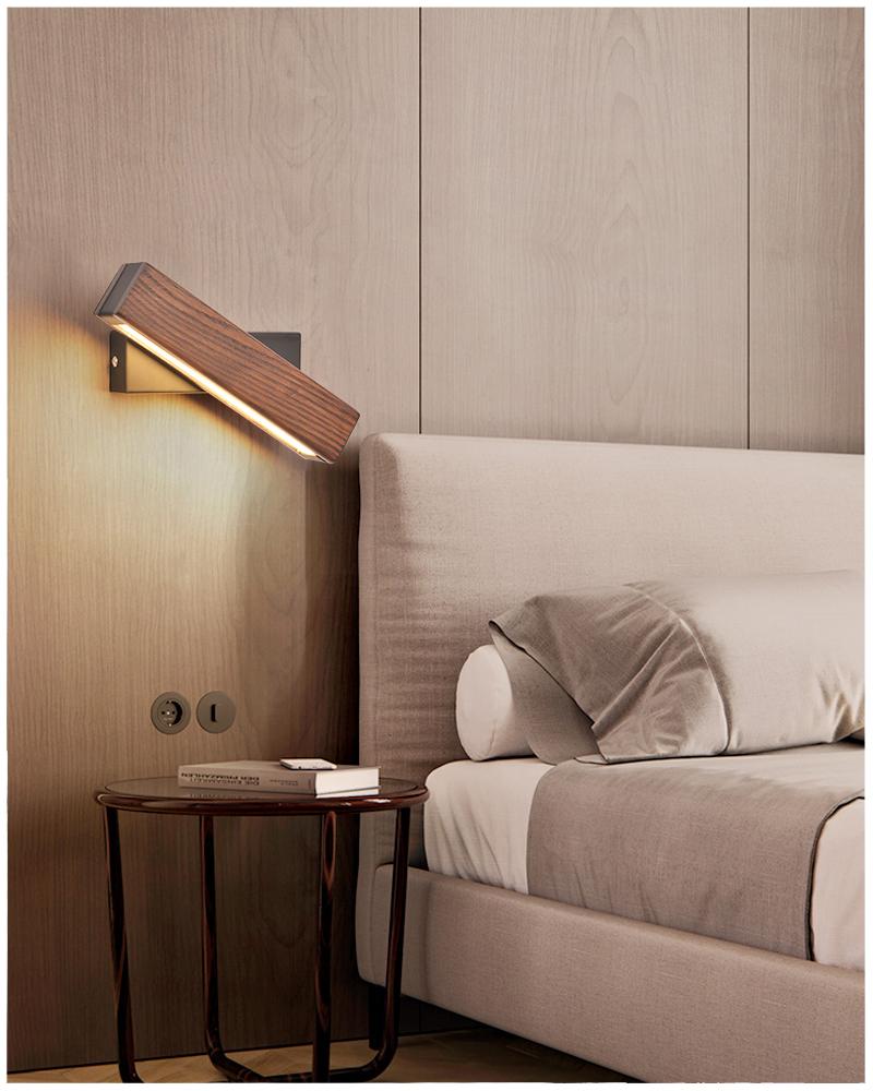 Wooden LED Wall Lamp with Pivot Function - Twilight Pivot-Dark Wood-Klein - 21 x 5 cm-State of Style