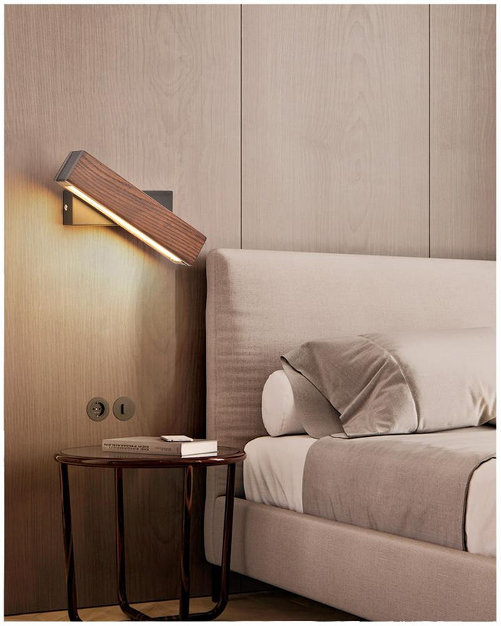 Wooden LED Wall Lamp with Pivot Function - Twilight Pivot-Dark Wood-Klein - 21 x 5 cm-State of Style
