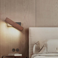 Wooden LED Wall Lamp with Pivot Function - Twilight Pivot-Dark Wood-Klein - 21 x 5 cm-State of Style