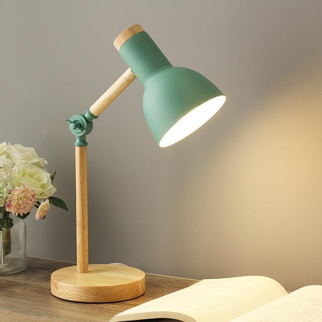 Wooden Scandinavian Table Lamp - LumiNord-Green-State of Style