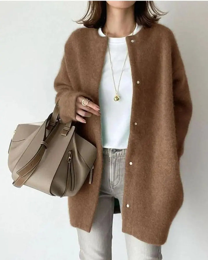 Wool-Mohair Ladies' Cardigan - Elise-Khaki-S-State of Style