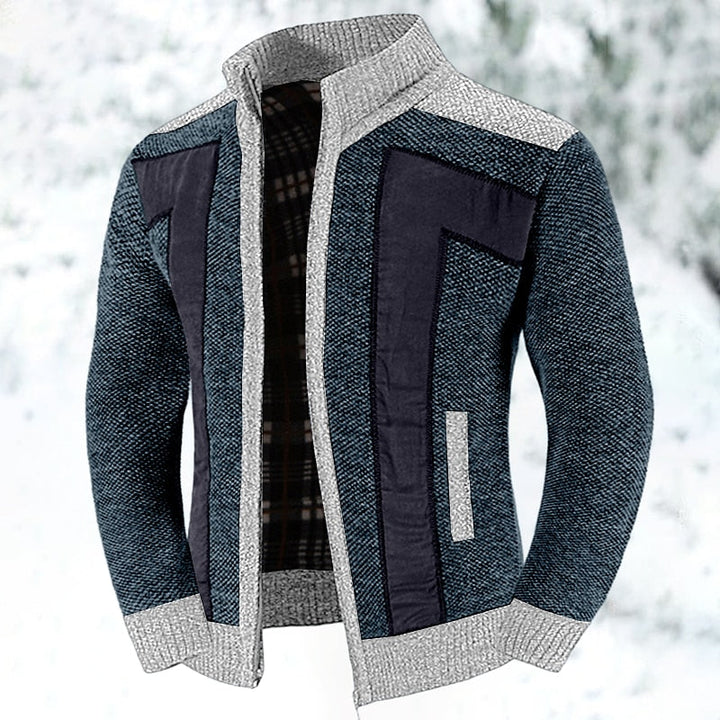 Wool Vest with Zip and Sweater - Leon-Dark blue-S-State of Style