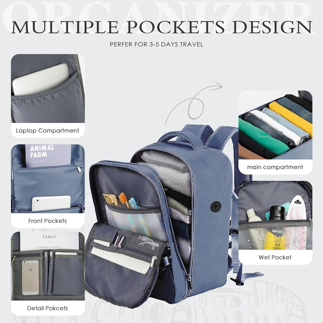 Airline Cabin Backpack with Laptop Compartment and Anti-Theft Pocket