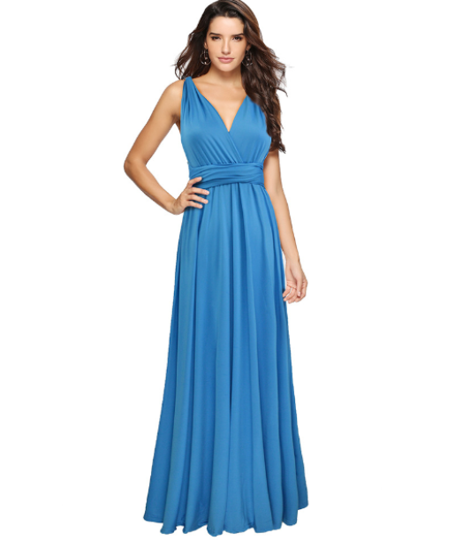 Wrap dress for women – Versatile & transformable with over 50 styling variations – Mira-Blue-S-State of Style