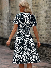 Wrap Dress with Floral Pattern | Livia | Fresh and Stylish-Black-M-State of Style