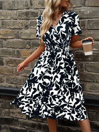Wrap Dress with Floral Pattern | Livia | Fresh and Stylish-Black-M-State of Style