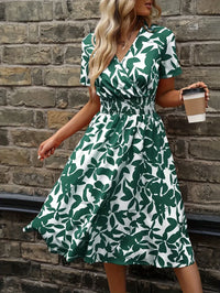 Wrap Dress with Floral Pattern | Livia | Fresh and Stylish-Dark Green-M-State of Style