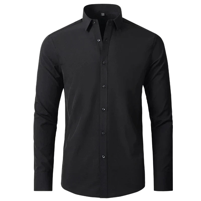 Wrinkle-Free Comfort Shirt | Stylish and Crease-Free - Lorenzo-Black-38-State of Style