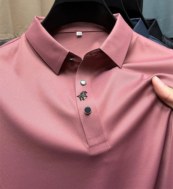 Wrinkle-Free Muscle Fit Polo Shirt | Durable-Salmon Pink-M-State of Style