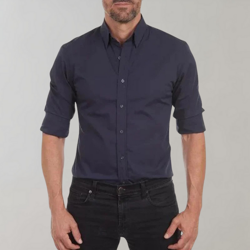 Wrinkle-free Shirt for Men - Milan-Dark blue-XS-State of Style