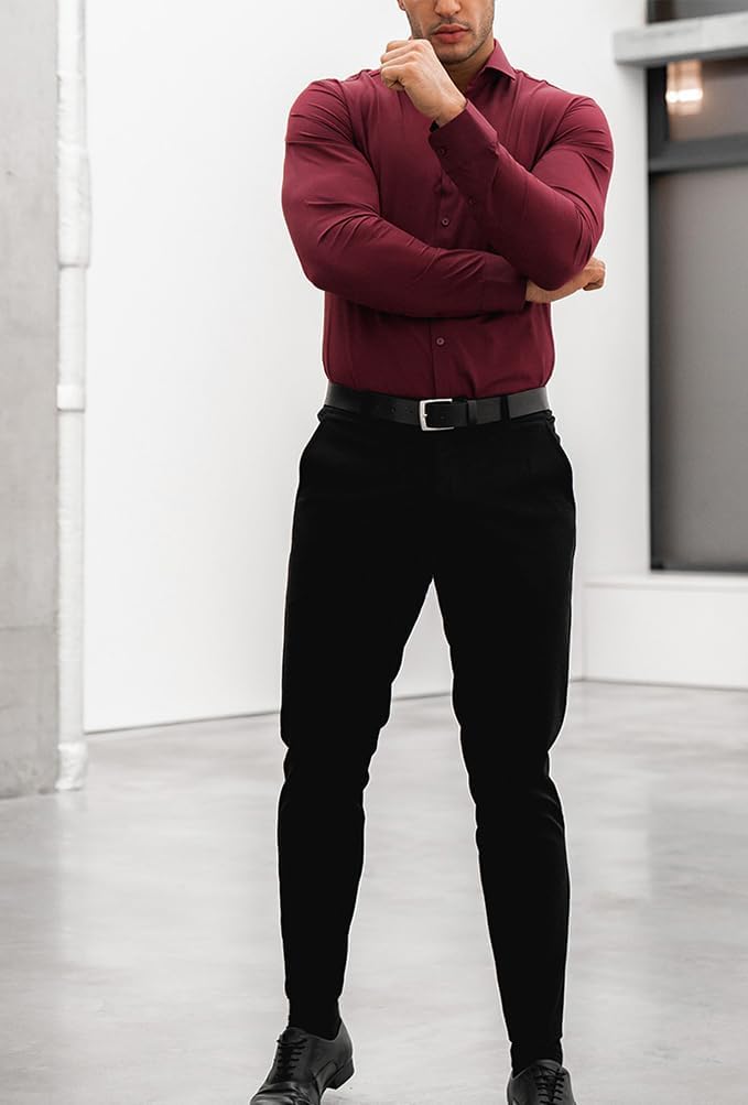 Wrinkle-Free Slim Fit Shirt for Men - David-Black-S-State of Style