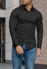 Wrinkle-Free Slim Fit Shirt for Men - David-Black-S-State of Style