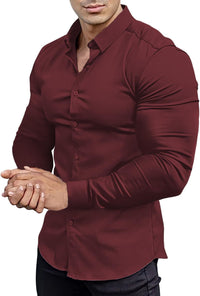 Wrinkle-Free Slim Fit Shirt for Men - David-Red-S-State of Style