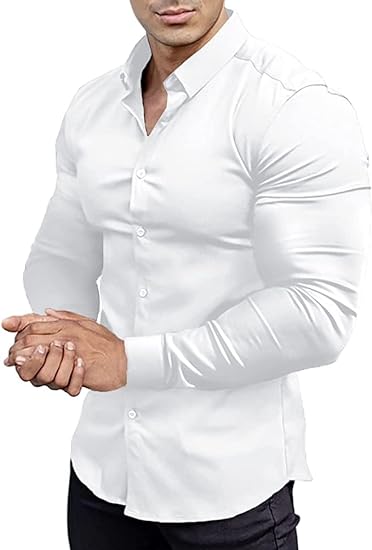 Wrinkle-Free Slim Fit Shirt for Men - David-White-S-State of Style