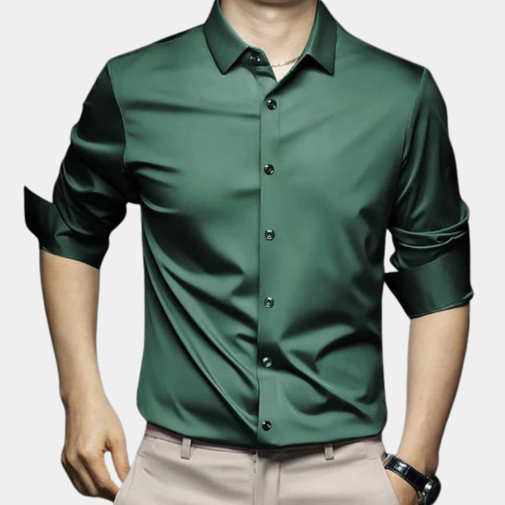 Wrinkle-free Timeless Men's Shirt - Mason-Green-S-State of Style