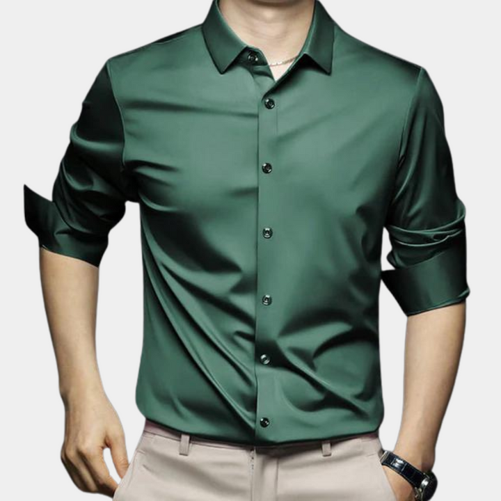 Wrinkle-free Timeless Men's Shirt - Mason-Green-S-State of Style