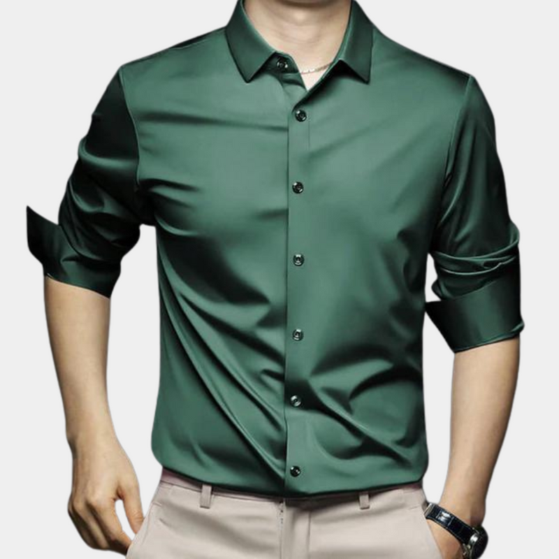Wrinkle-free Timeless Men's Shirt - Mason-Green-S-State of Style