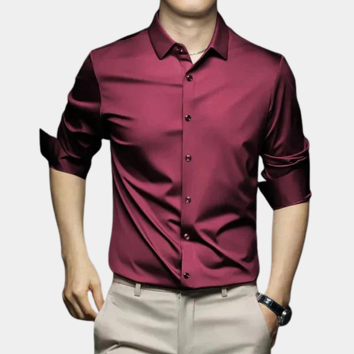 Wrinkle-free Timeless Men's Shirt - Mason-Red-S-State of Style