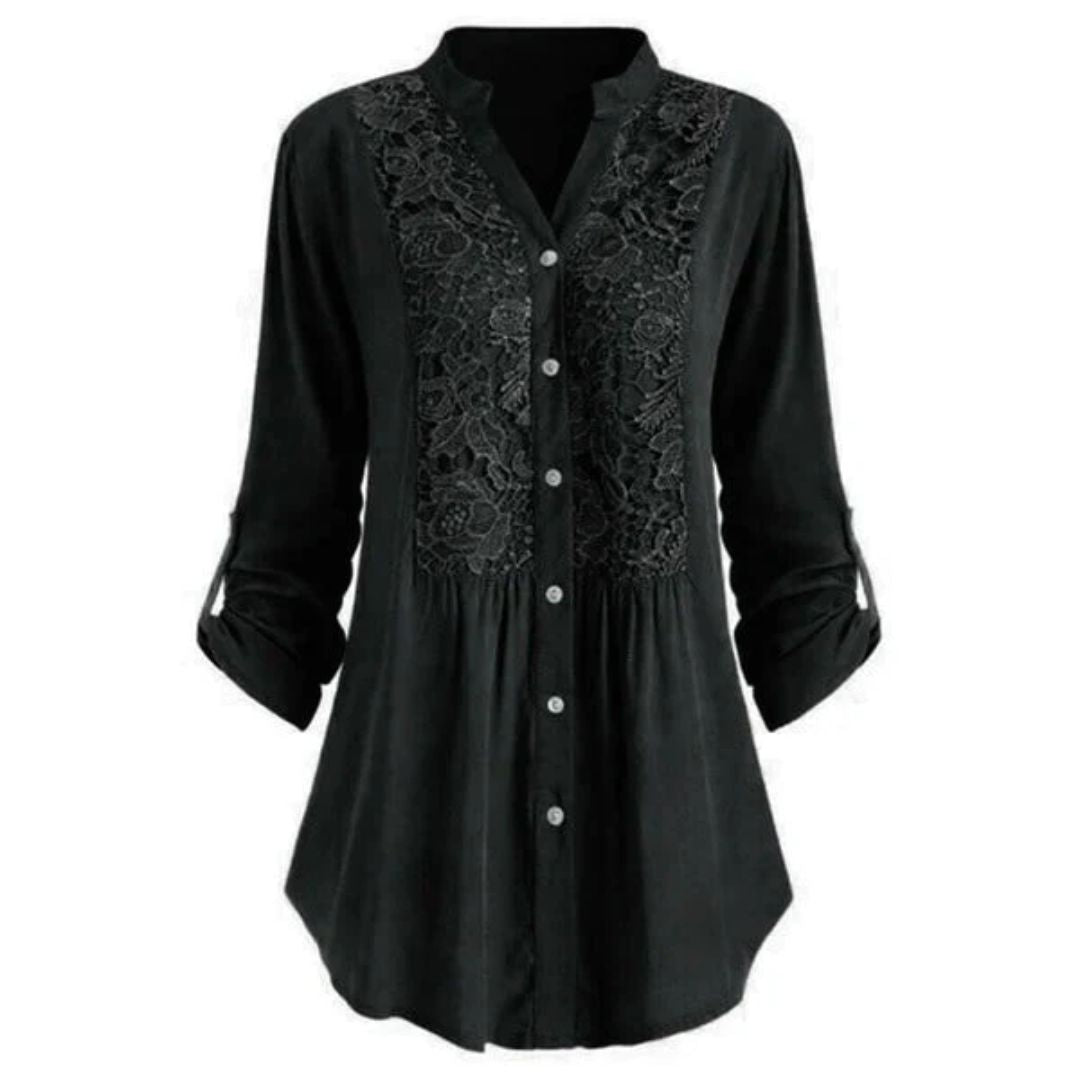 Xandra Blouse | Long & Elegant-Black-S-State of Style