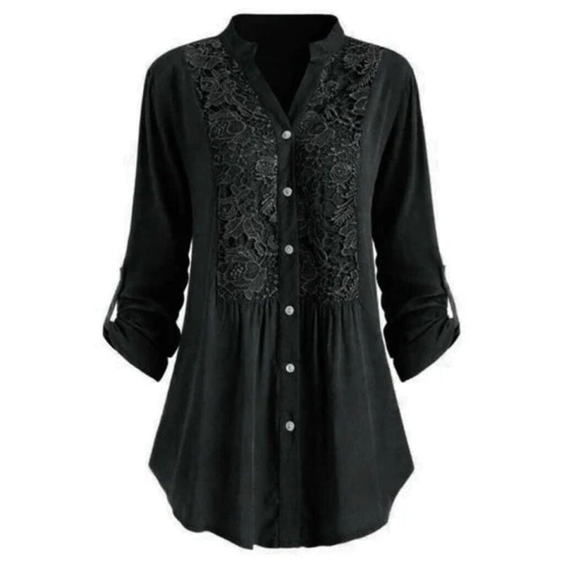 Xandra Blouse | Long & Elegant-Black-S-State of Style