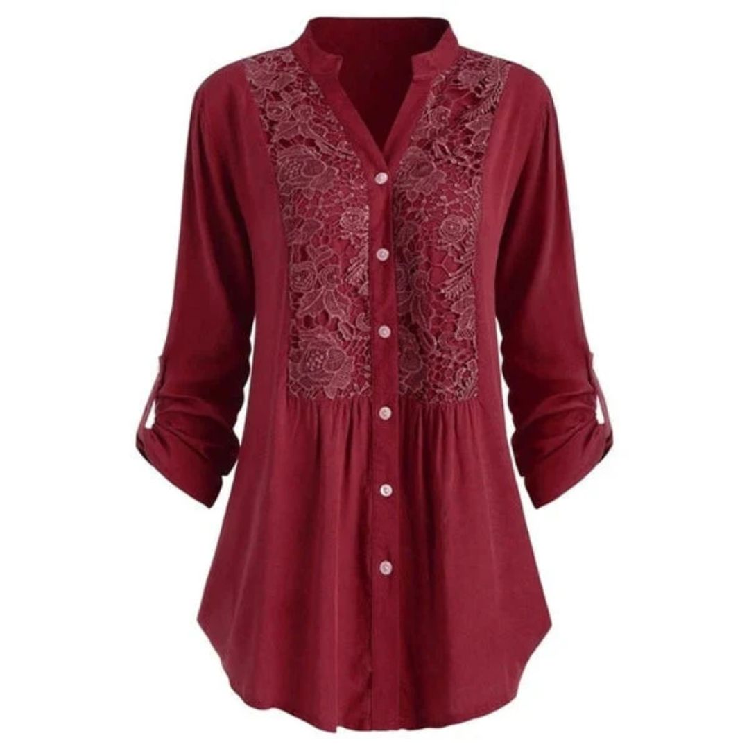 Xandra Blouse | Long & Elegant-Red-S-State of Style