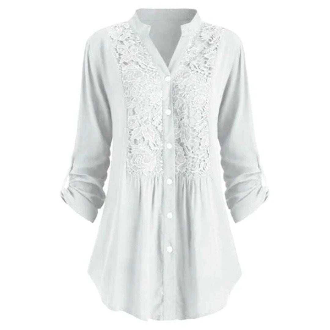 Xandra Blouse | Long & Elegant-White-S-State of Style