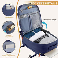 Carry-On Cabin Backpack with USB Port and Multiple Compartments