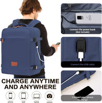 Carry-On Cabin Backpack with USB Port and Multiple Compartments