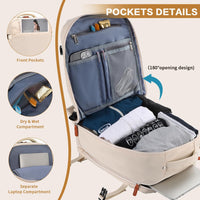 Carry-On Cabin Backpack with USB Port and Multiple Compartments