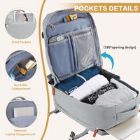 Carry-On Cabin Backpack with USB Port and Multiple Compartments