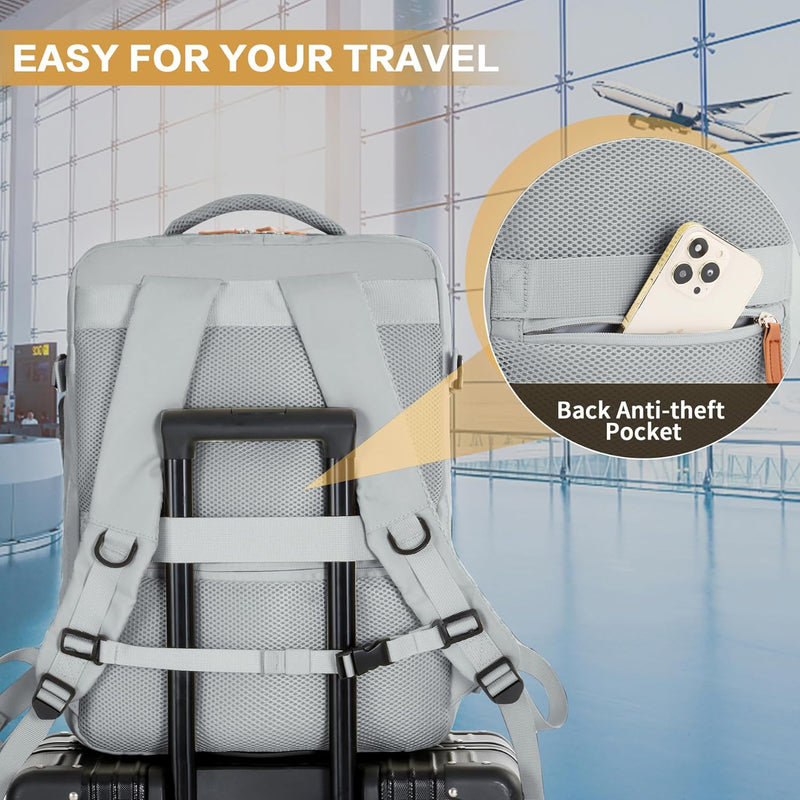 Carry-On Cabin Backpack with USB Port and Multiple Compartments