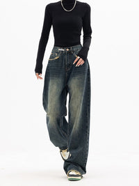 Y2K Vintage Baggy Women's Jeans - Luna-Blue Grey-S-State of Style