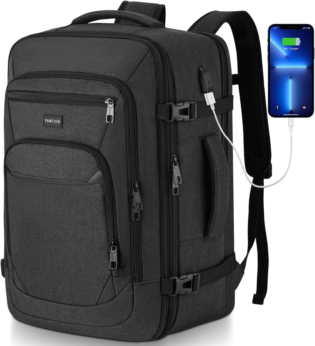 Expandable Carry-On Travel Backpack with Laptop Compartment