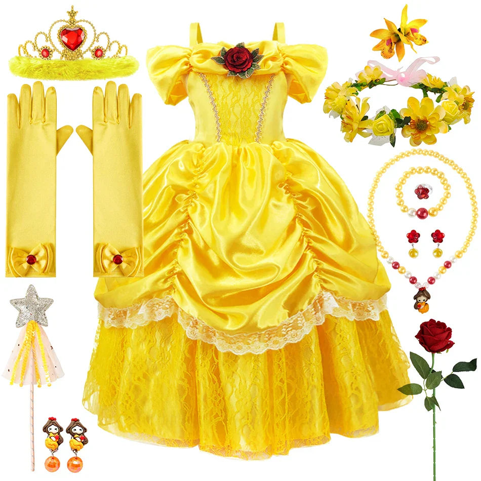 Yellow Princess Set Child – Bellezia-1-100 cm-State of Style