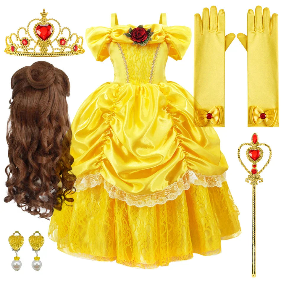Yellow Princess Set Child – Bellezia-2-100 cm-State of Style