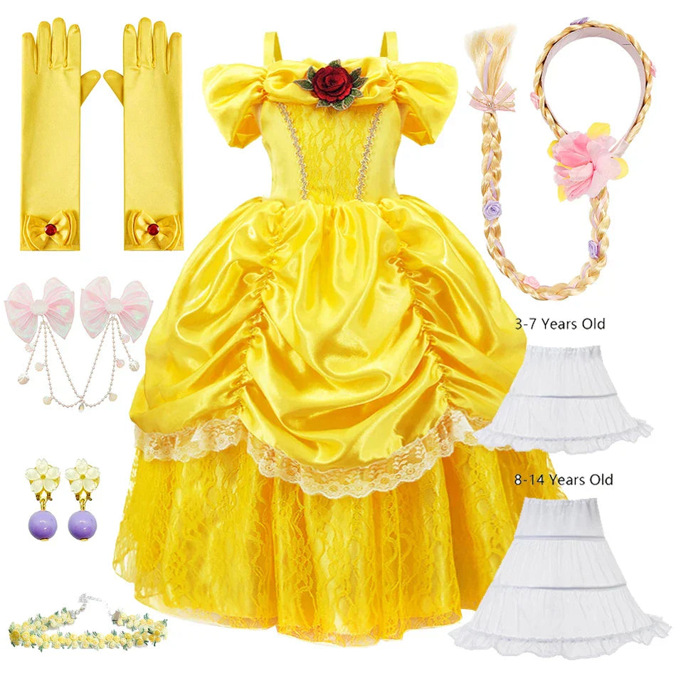 Yellow Princess Set Child – Bellezia-6-100 cm-State of Style