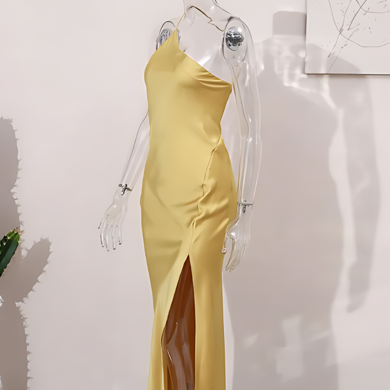 Yellow Summer Dress with Open Back – Noëlle-S-State of Style