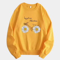 Yellow Women's Sweatshirt with Floral Print - Fleur-XS-State of Style