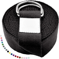 Yoga Band with Adjustable D-Ring Buckle-180.00 cm-Black-State of Style