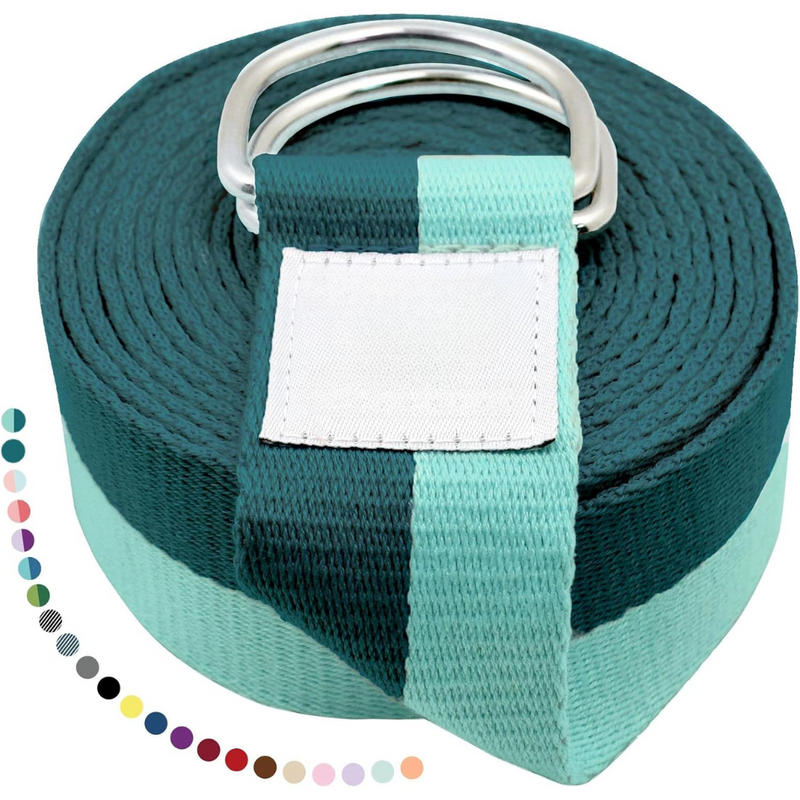Yoga Band with Adjustable D-Ring Buckle-180.00 cm-Blue-Green-State of Style