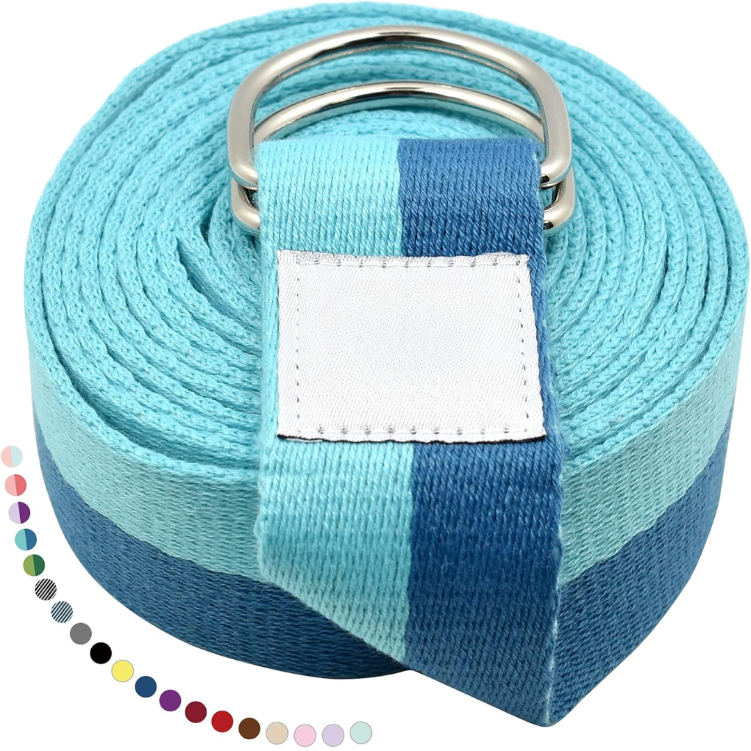 Yoga Band with Adjustable D-Ring Buckle-180.00 cm-Blue-State of Style