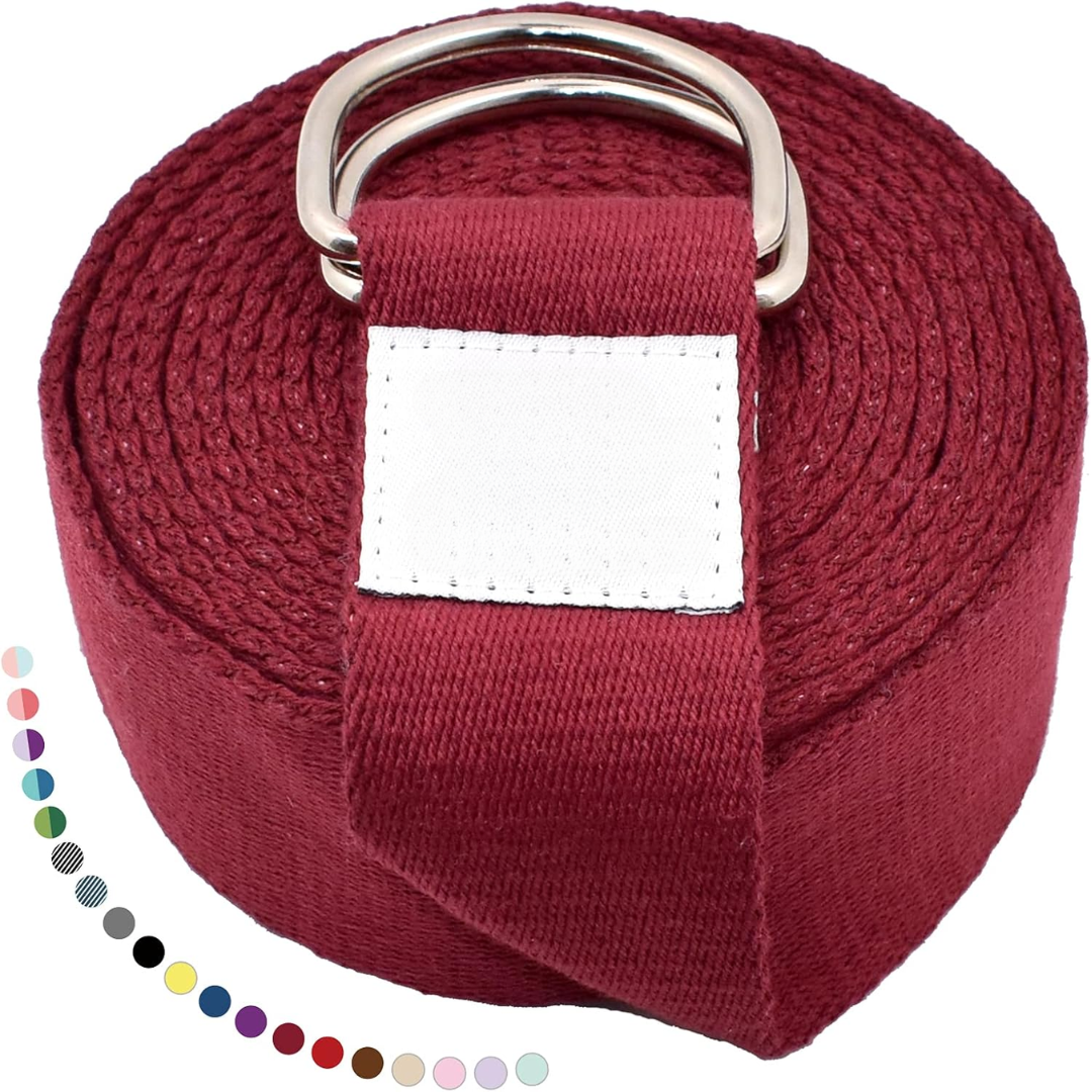 Yoga Band with Adjustable D-Ring Buckle-180.00 cm-Bordeaux Red-State of Style
