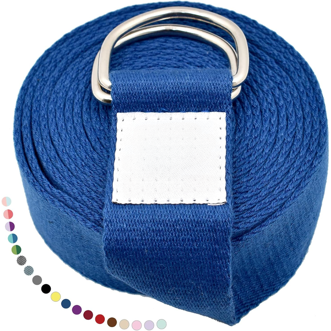Yoga Band with Adjustable D-Ring Buckle-180.00 cm-Classic Blue-State of Style