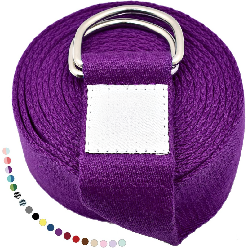 Yoga Band with Adjustable D-Ring Buckle-180.00 cm-Dark Purple-State of Style