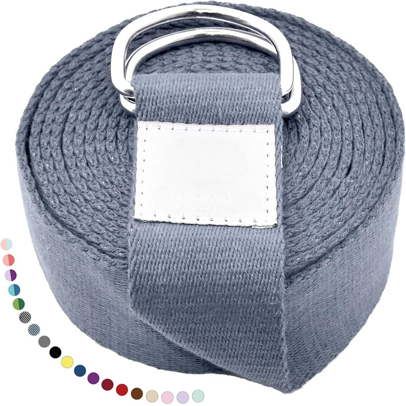 Yoga Band with Adjustable D-Ring Buckle-180.00 cm-Grey-State of Style