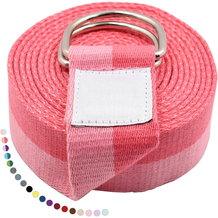 Yoga Band with Adjustable D-Ring Buckle-180.00 cm-Pink-State of Style